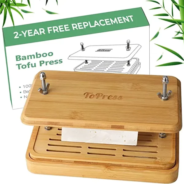 bamboo tofu press amazon wood eco-friendly sustainable vegan vegetarian health food diet soy bean
