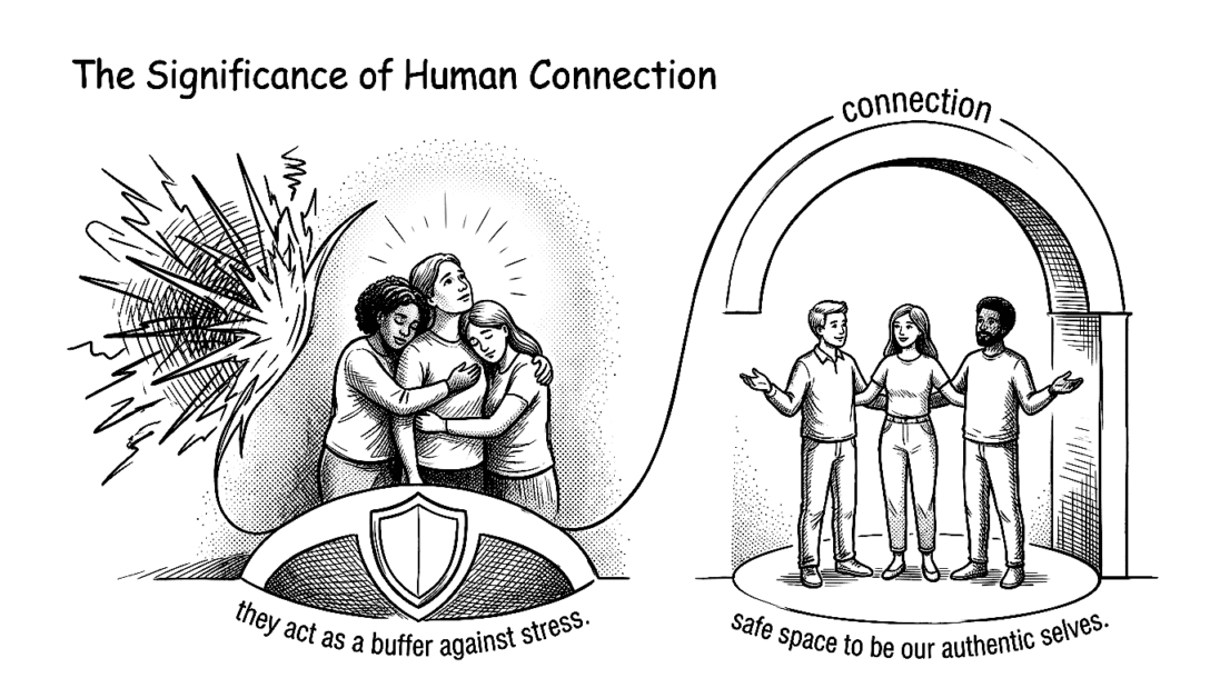 Illustration of people building trust and connection in healthy relationships.